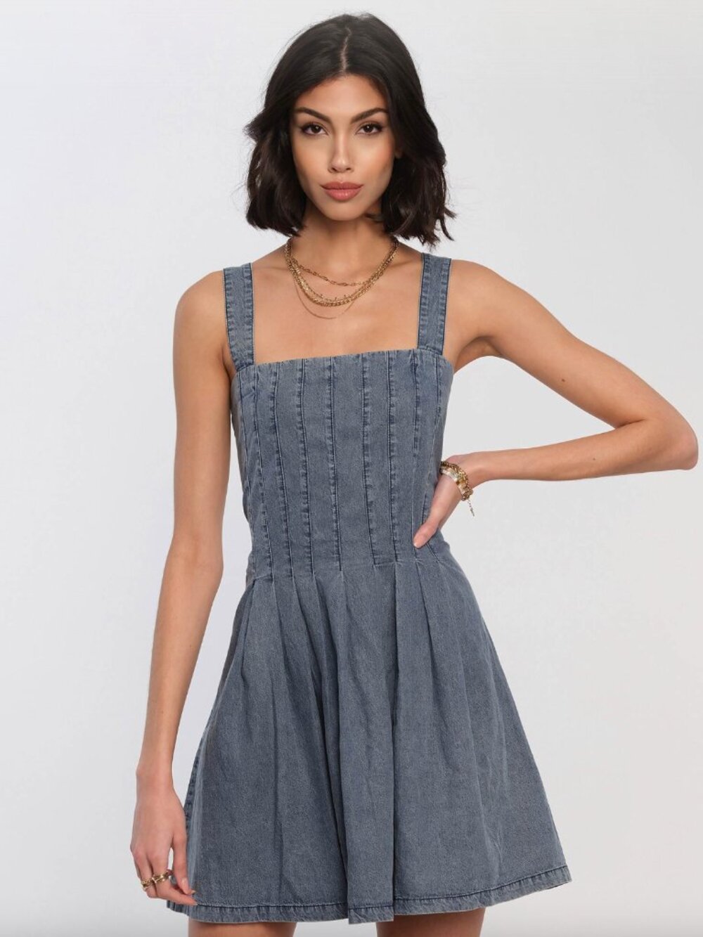 NWT Denim Corset-Style Heartloom Sianna Dress Size M